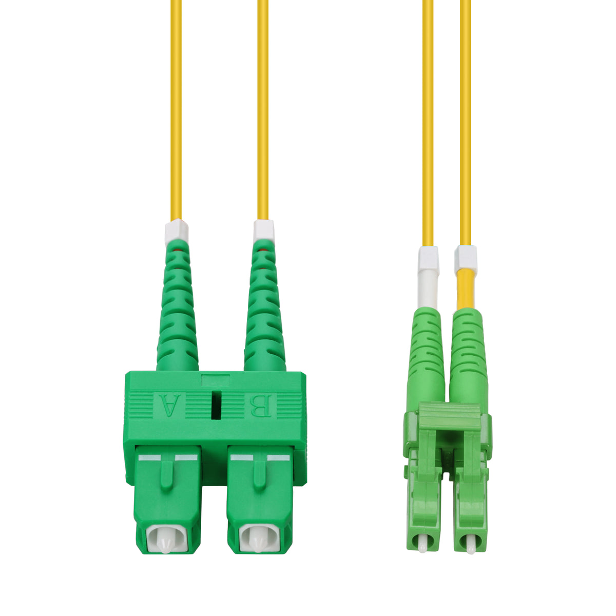 25m ASC to ALC Yellow OS2 Duplex OFNP (Plenum-Rated) SMF Fiber Patch Cable