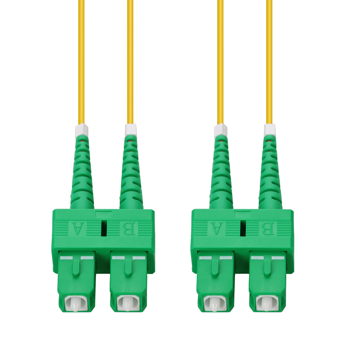25m ASC to ASC Yellow OS2 Duplex OFNP (Plenum-Rated) SMF Fiber Patch Cable