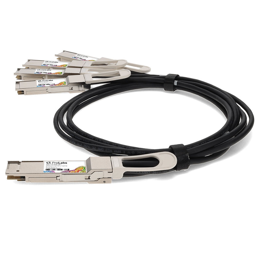 Prolabs Arista Networks CAB-D-4Q-200G-1M Compatible TAA Compliant 200GBase-CU QSFP-DD 200G to 4xQSFP28 50G NRZ Direct Attach Cable (Passive Twinax, 1m)