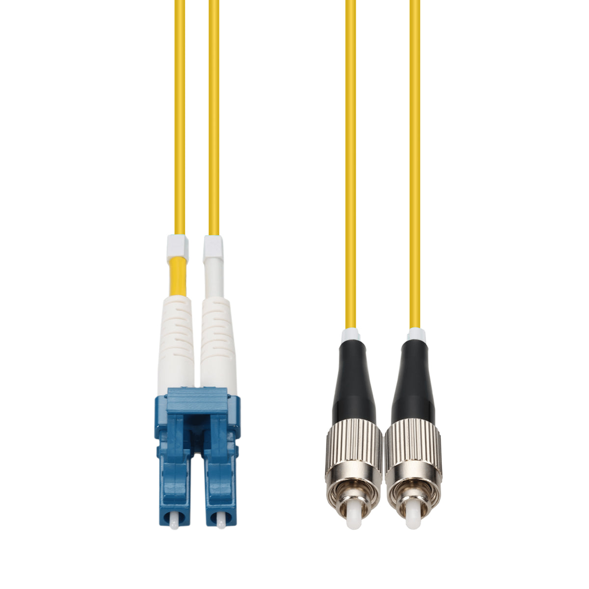 5m LC to FC Yellow OS2 Duplex OFNP (Plenum-Rated) SMF Fiber Patch Cable