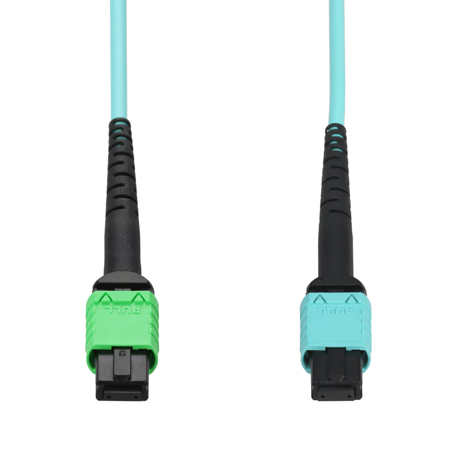 3m MPO/APC to MPO/UPC Aqua OM4 LSZH 12-Strand Fiber Patch Cable
