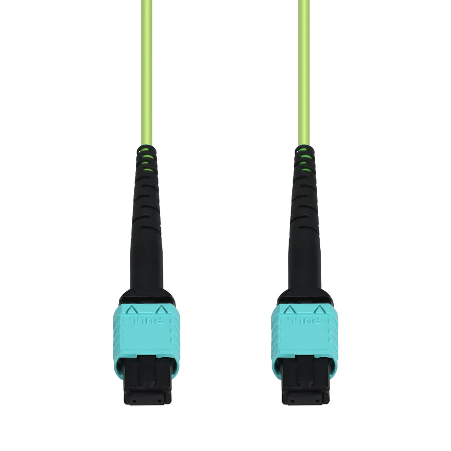 3m MPO/UPC to MPO/UPC Lime Green OM5 OFNR (Riser-Rated) 12-Strand Fiber Patch Cable