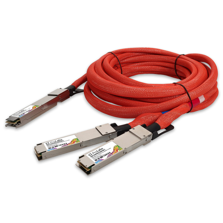 Prolabs MSA and TAA 800GBase-CU OSFP112 to 2xOSFP112-RHS Direct Attach Cable (Active Twinax, 4m, Infiniband)