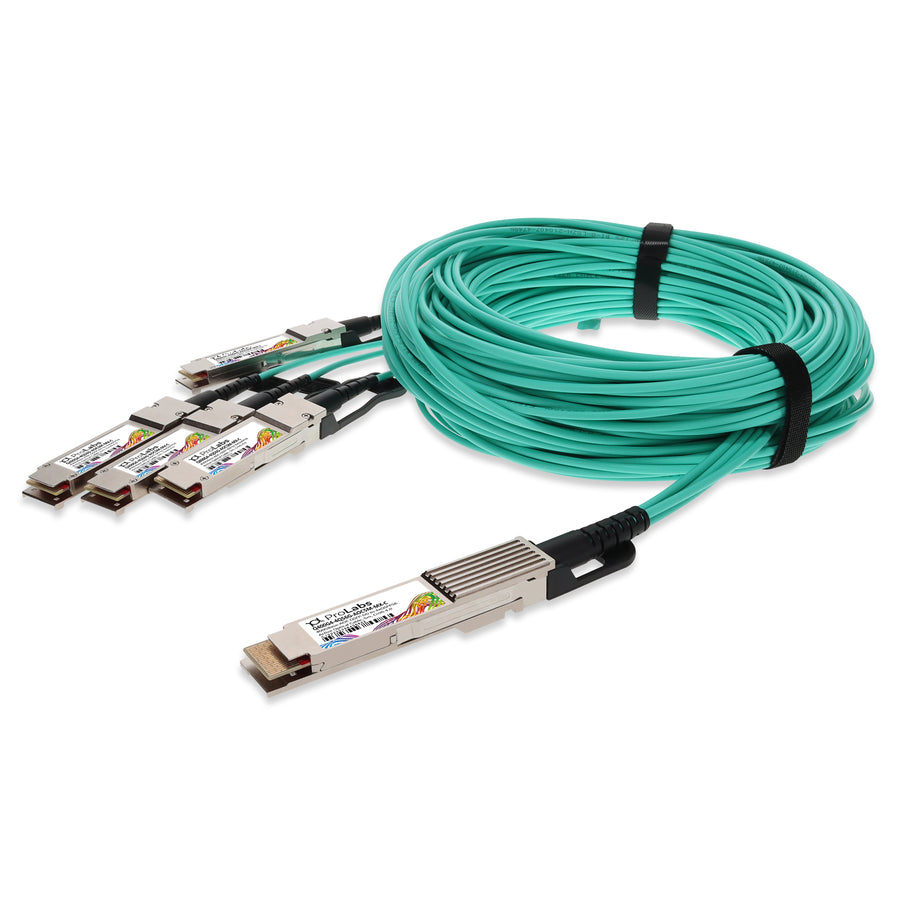 Prolabs Mellanox Compatible 400GBase-AOC QSFP-DD to 4xQSFP56 PAM-4 Active Optical Cable (850nm, MMF, 5m) CMIS 4.0