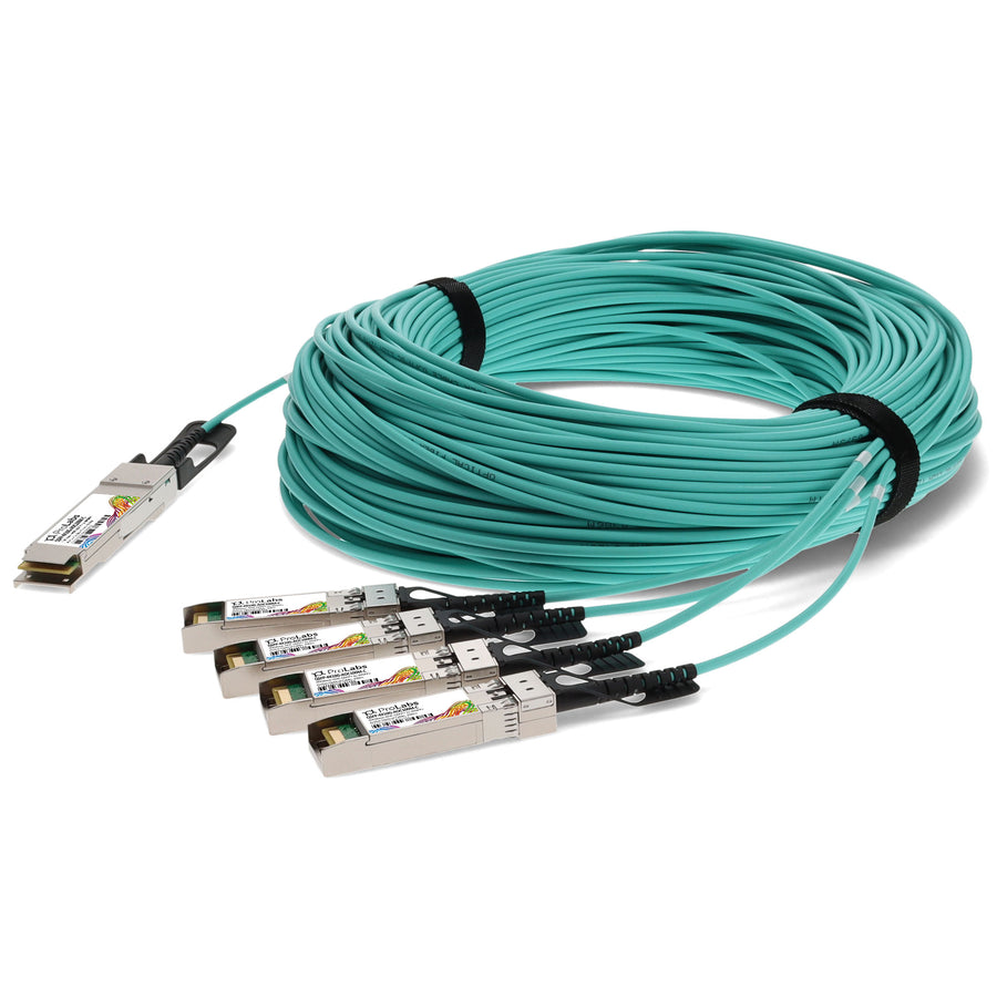 Prolabs Cisco Compatible TAA Compliant 40GBase-AOC QSFP+ to 4xSFP+ Active Optical Cable (850nm, MMF, 100m)