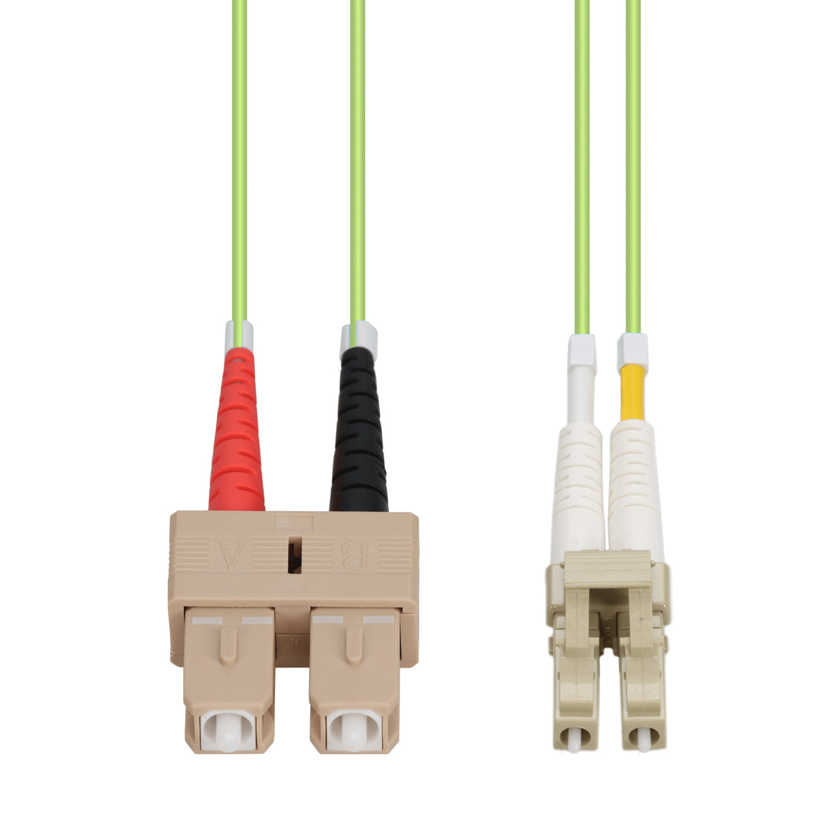 3m SC to LC Lime Green OM5 Duplex OFNP (Plenum-Rated) Fiber Patch Cable