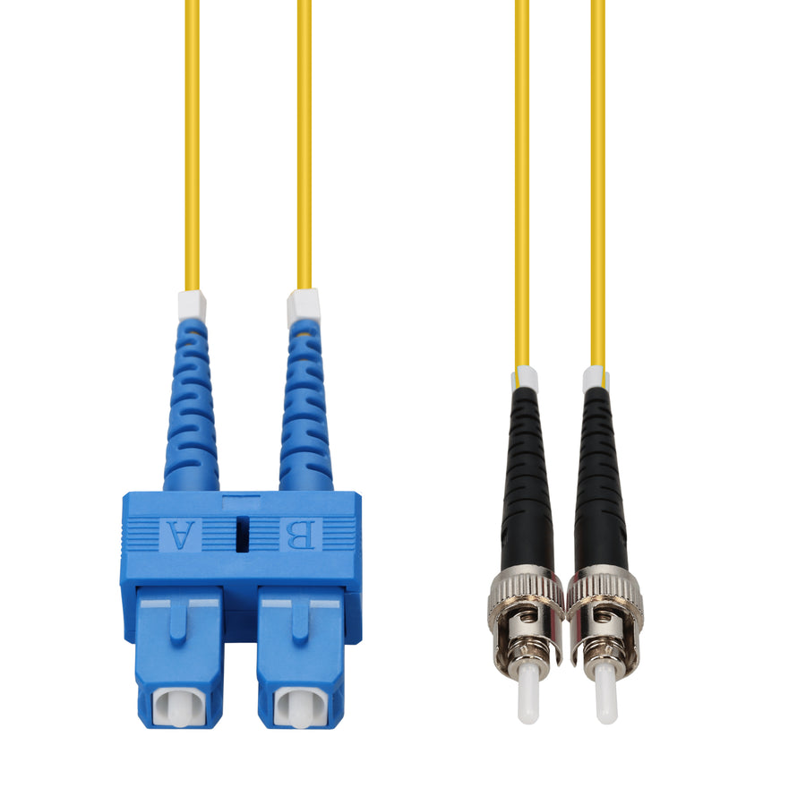 15m SC to ST Yellow OS2 Duplex OFNR (Riser-Rated) SMF Fiber Patch Cable