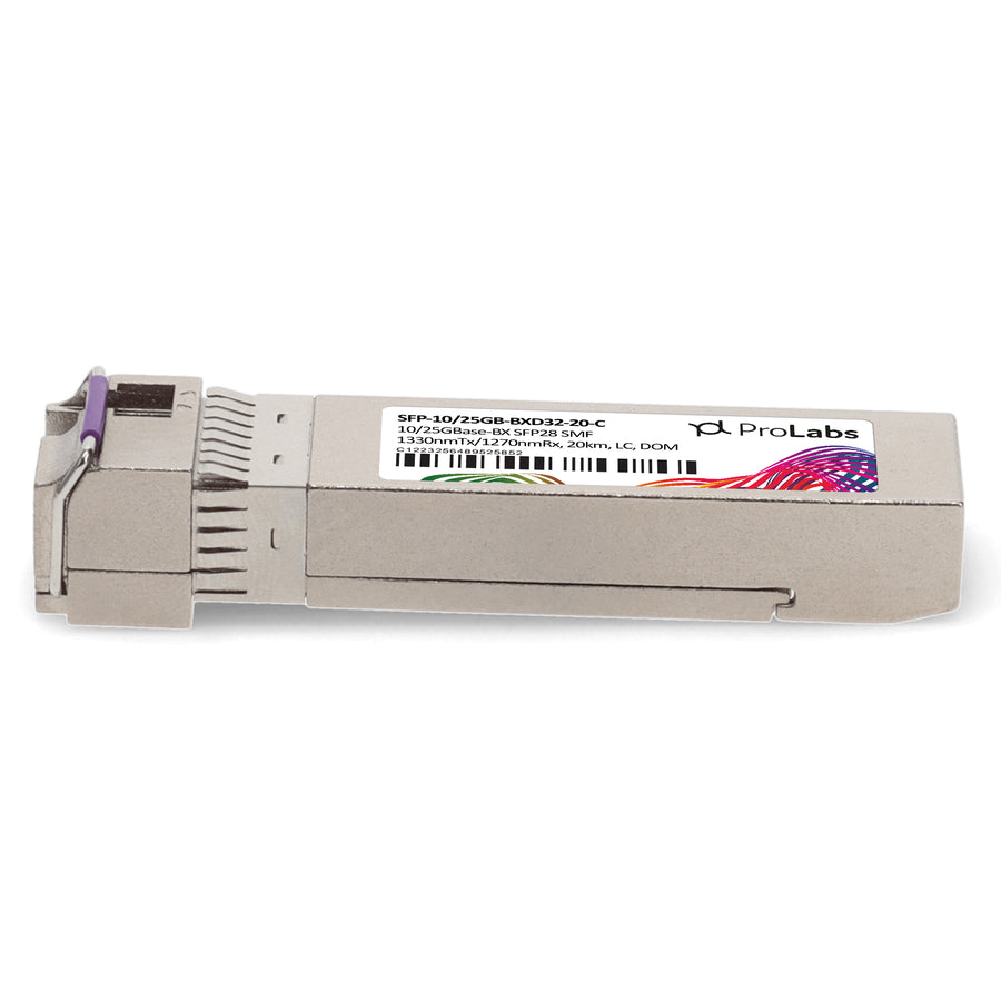 Prolabs MSA and TAA 10/25GBase-BX SFP28 Transceiver (SMF, 1330nmTx/1270nmRx, 20km, LC, DOM)