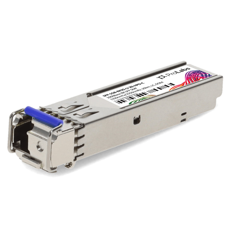 Prolabs HP Compatible TAA 1000Base-BX SFP Transceiver (SMF, 1310nmTx/1550nmRx, 20km, LC, DOM)