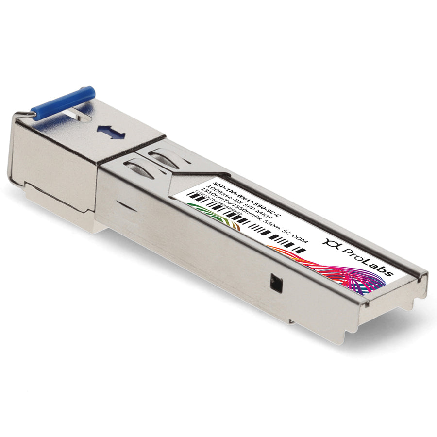 Prolabs MSA and TAA 100Base-BX SFP Transceiver (MMF, 1310nmTx/1550nmRx, 550m, SC, DOM)