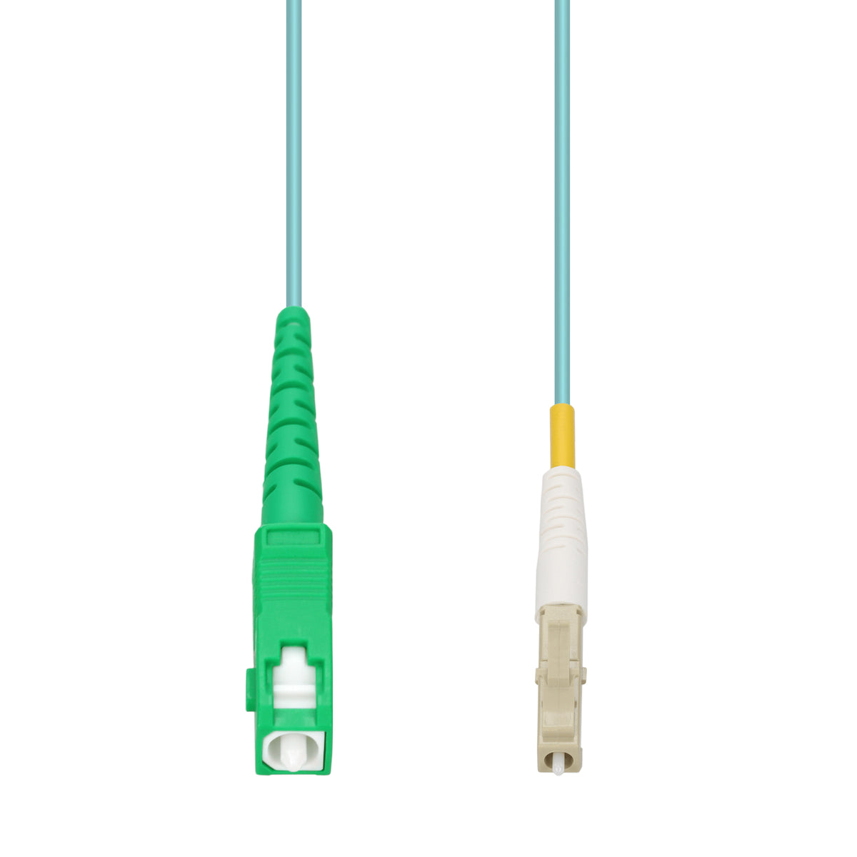 1m ASC to LC Aqua OM4 Simplex LSZH Fiber Patch Cable