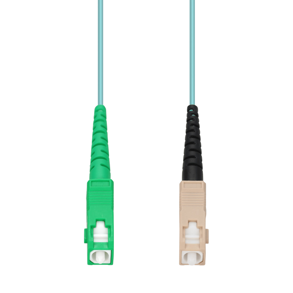 25m ASC to SC Aqua OM4 Simplex OFNR (Riser-Rated) Fiber Patch Cable