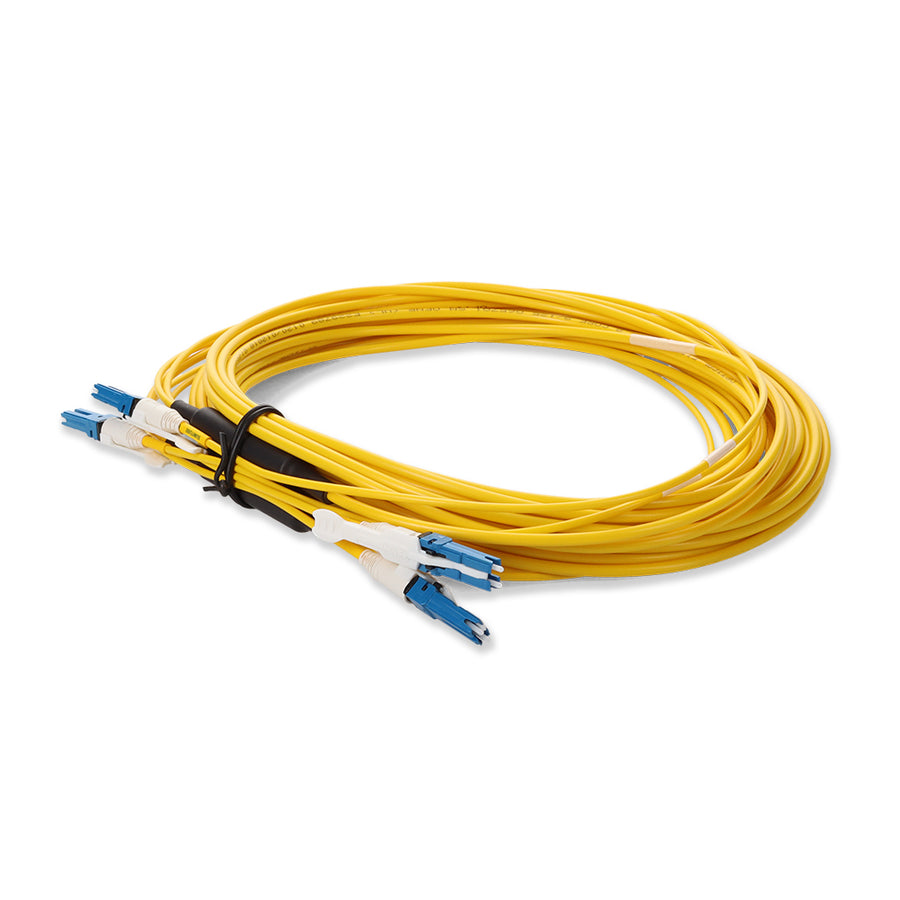 5m 2xCS to 2xCS Yellow OS2 Quadplex OFNR (Riser-Rated) SMF Fiber Outdoor Patch Cable