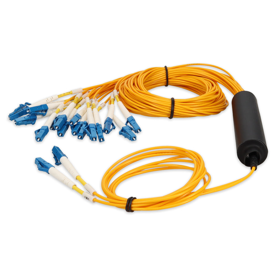 1m LC to 8xLC Yellow OS2 Duplex OFNR (Riser-Rated) SMF Fiber