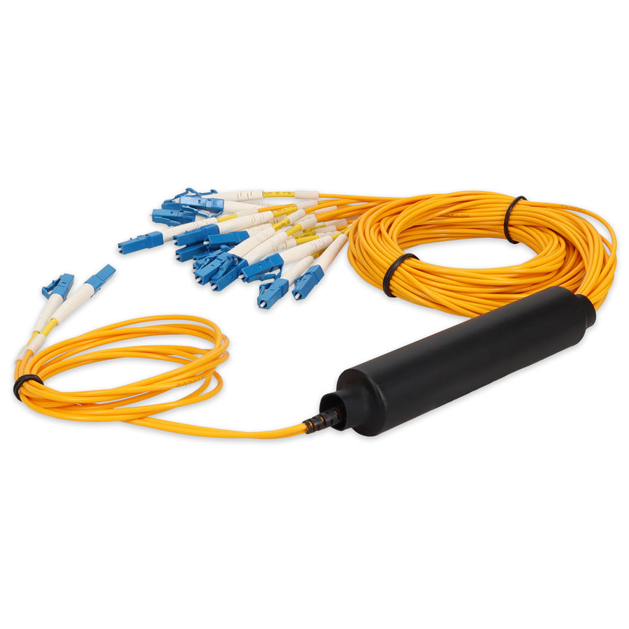 1m LC to 8xLC Yellow OS2 Duplex OFNR (Riser-Rated) SMF Fiber