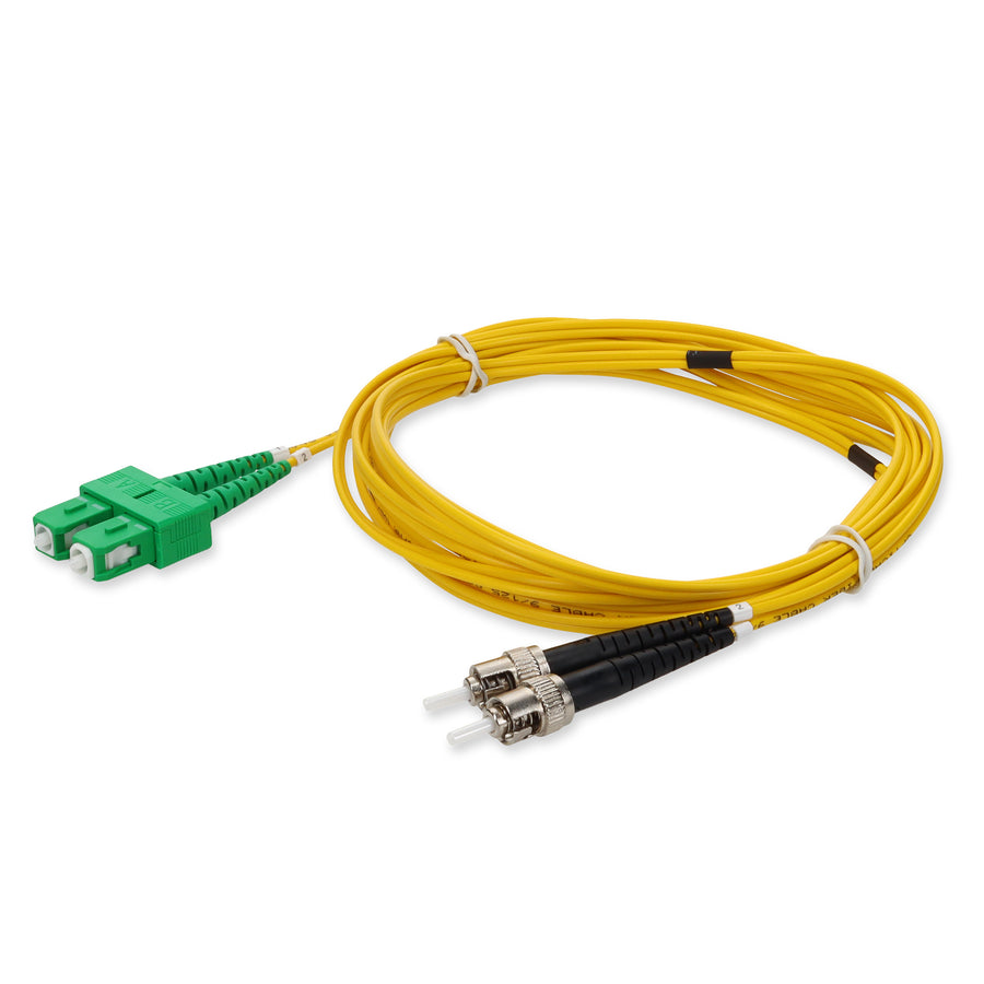 1m ASC to ST Yellow OS2 Duplex OFNR (Riser-Rated) SMF Fiber Patch Cable