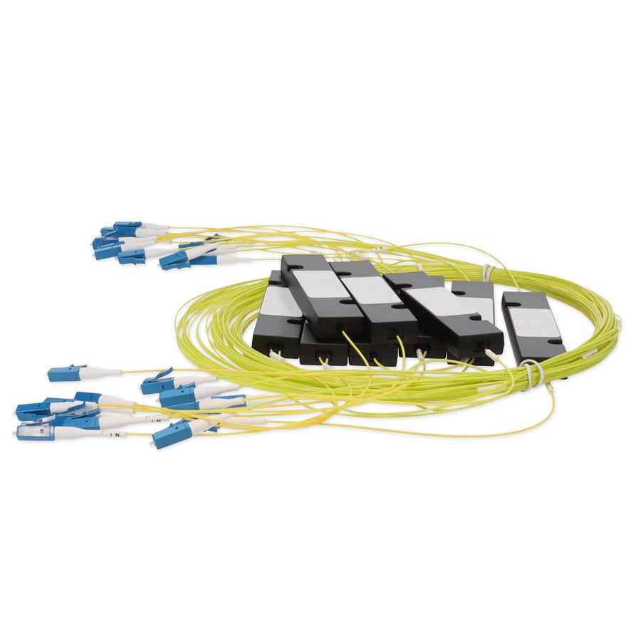 1m LC to 2xLC Yellow OS2 Simplex OFNR (Riser-Rated) SMF Fiber Colorless Splitter Cable with 50/50 Ratio