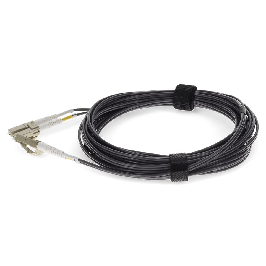10m LC to LC Gray OM4 Duplex OFNR (Riser-Rated) Fiber Patch Cable