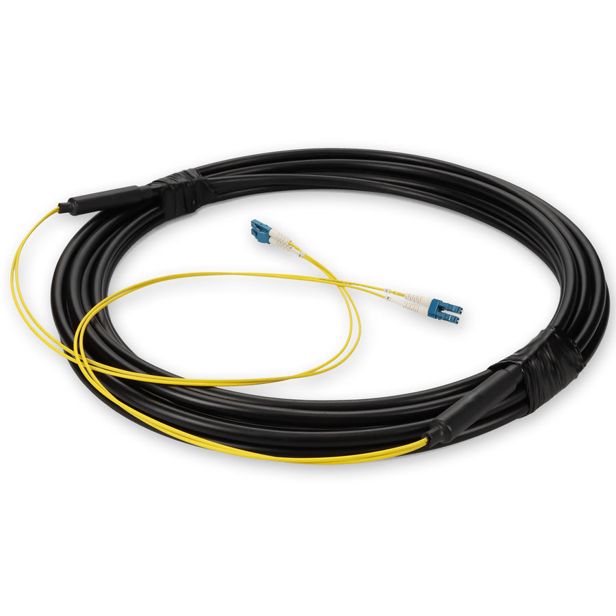 10m LC to LC Black OS2 Duplex OFNR (Riser-Rated) SMF Fiber Outdoor Patch Cable