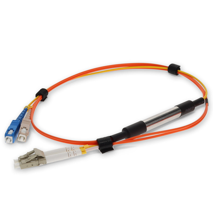 2m LC to SC OM1 & OS1 Duplex OFNR (Riser-Rated) Fiber Mode Conditioning Cable