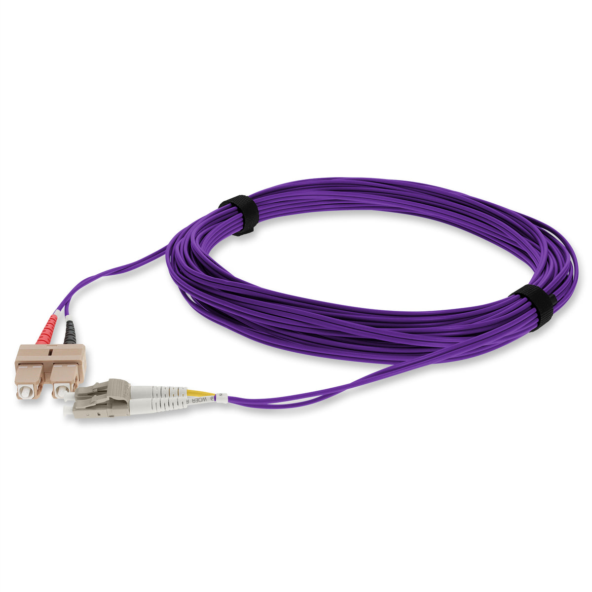 10m SC to LC Purple OM4 Duplex OFNR (Riser-Rated) Fiber Patch Cable