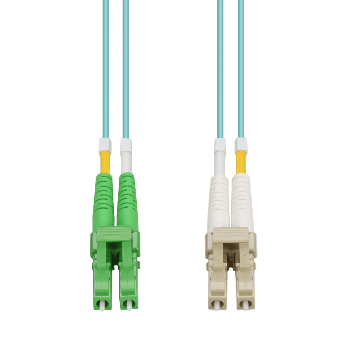  1m ALC to LC Aqua OM4 Duplex OFNP (Plenum-Rated) Fiber Patch Cable