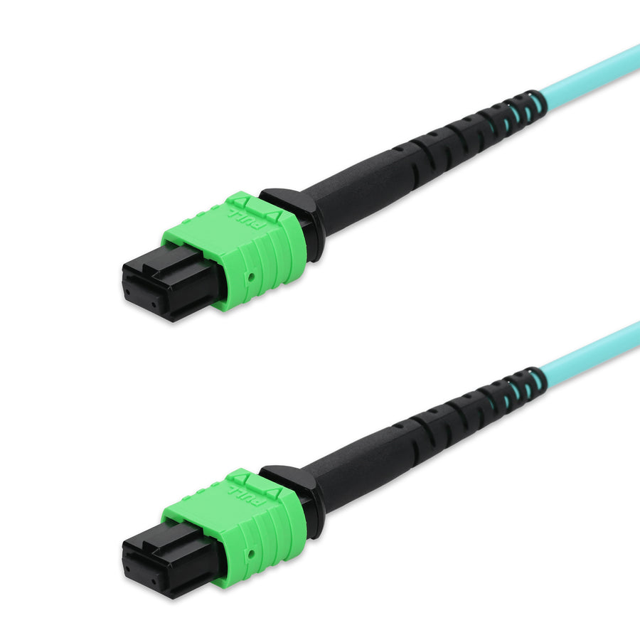  1m MPO/APC to MPO/APC Aqua OM4 LSZH 16-Strand Fiber Patch Cable