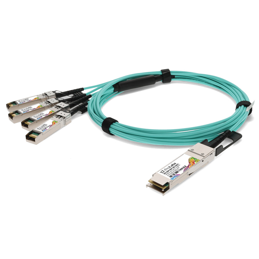 Prolabs Dell AOC-QSFP-4SFP-10G-15M Compatible TAA Compliant 40GBase-AOC QSFP+ to 4xSFP+ Active Optical Cable (850nm, MMF, 15m)