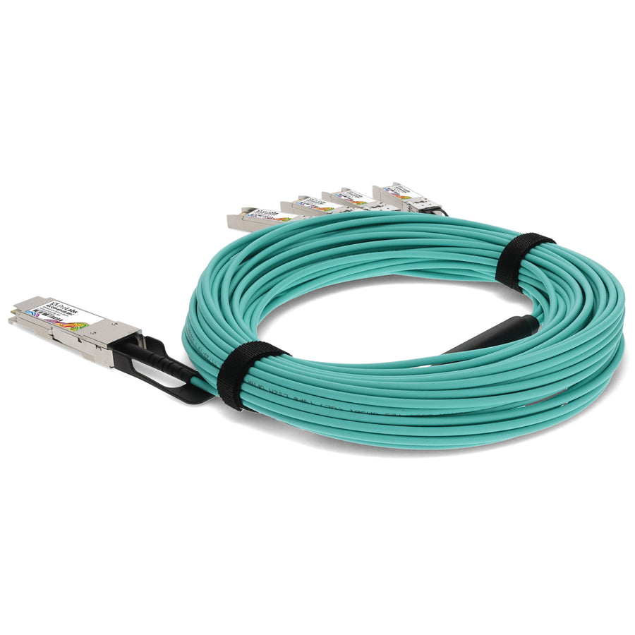 Prolabs Dell AOC-QSFP-4SFP-10G-30M Compatible TAA Compliant 40GBase-AOC QSFP+ to 4xSFP+ Active Optical Cable (850nm, MMF, 30m)