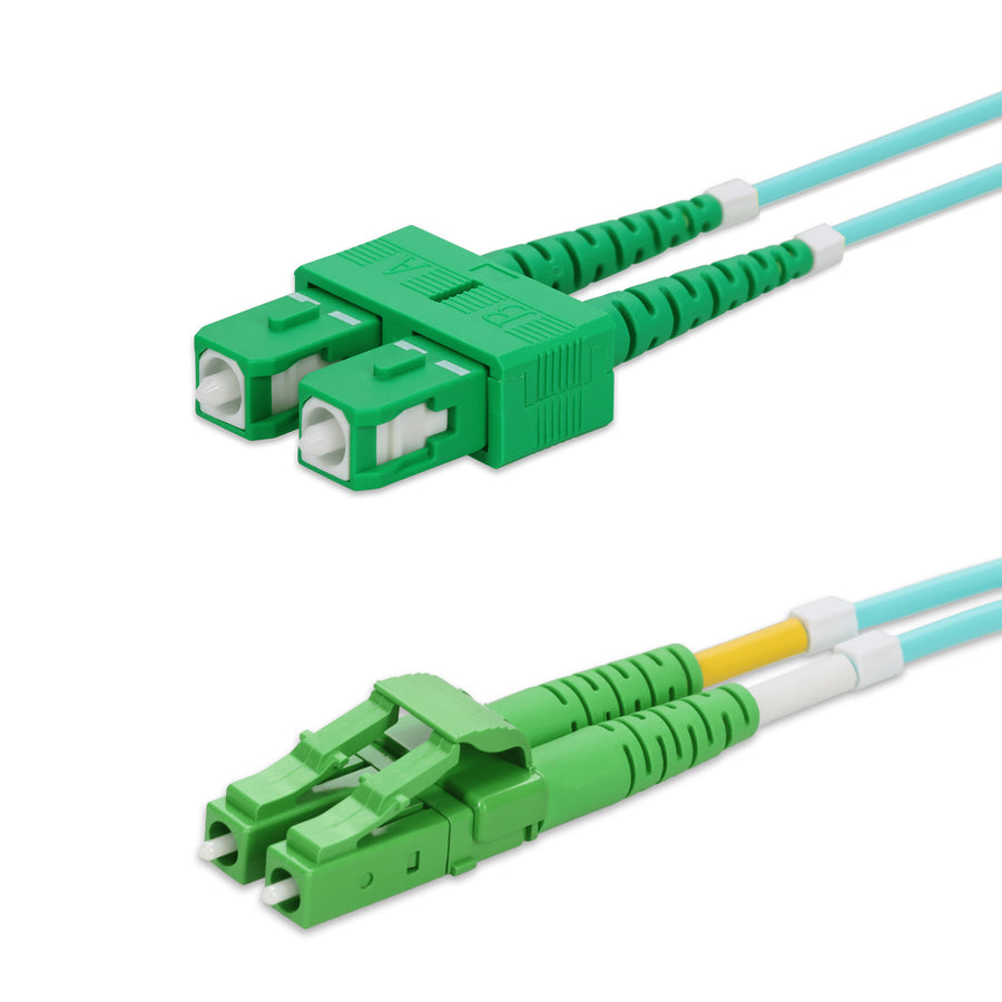  3m ASC to ALC Aqua OM4 Duplex OFNP (Plenum-Rated) Fiber Patch Cable