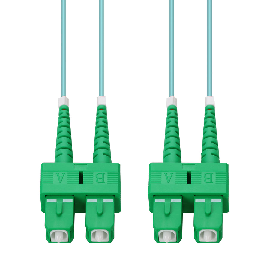  1m ASC to ASC Aqua OM4 Duplex OFNR (Riser-Rated) Fiber Patch Cable