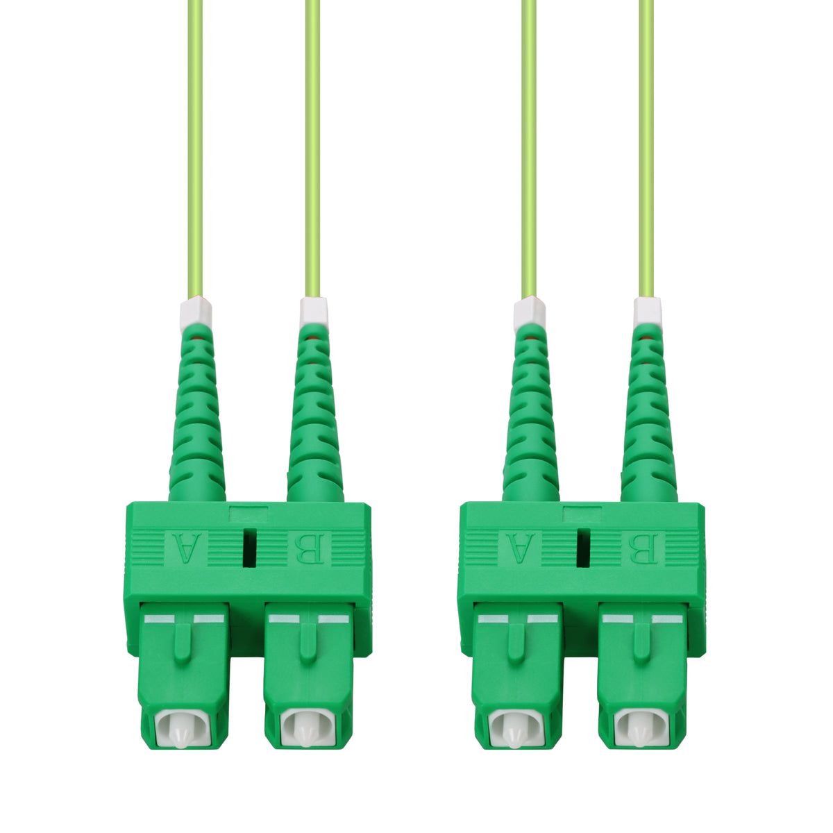  7m ASC to ASC Lime Green OM5 Duplex OFNR (Riser-Rated) Fiber Patch Cable
