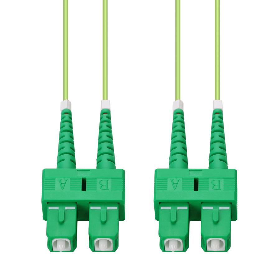  5m ASC to ASC Lime Green OM5 Duplex OFNR (Riser-Rated) Fiber Patch Cable