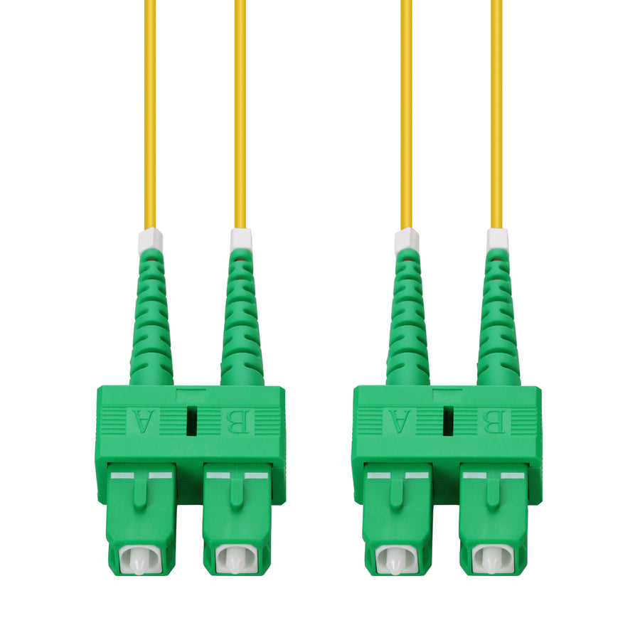  3m ASC to ASC Yellow OS2 Duplex OFNR (Riser-Rated) SMF Fiber Patch Cable