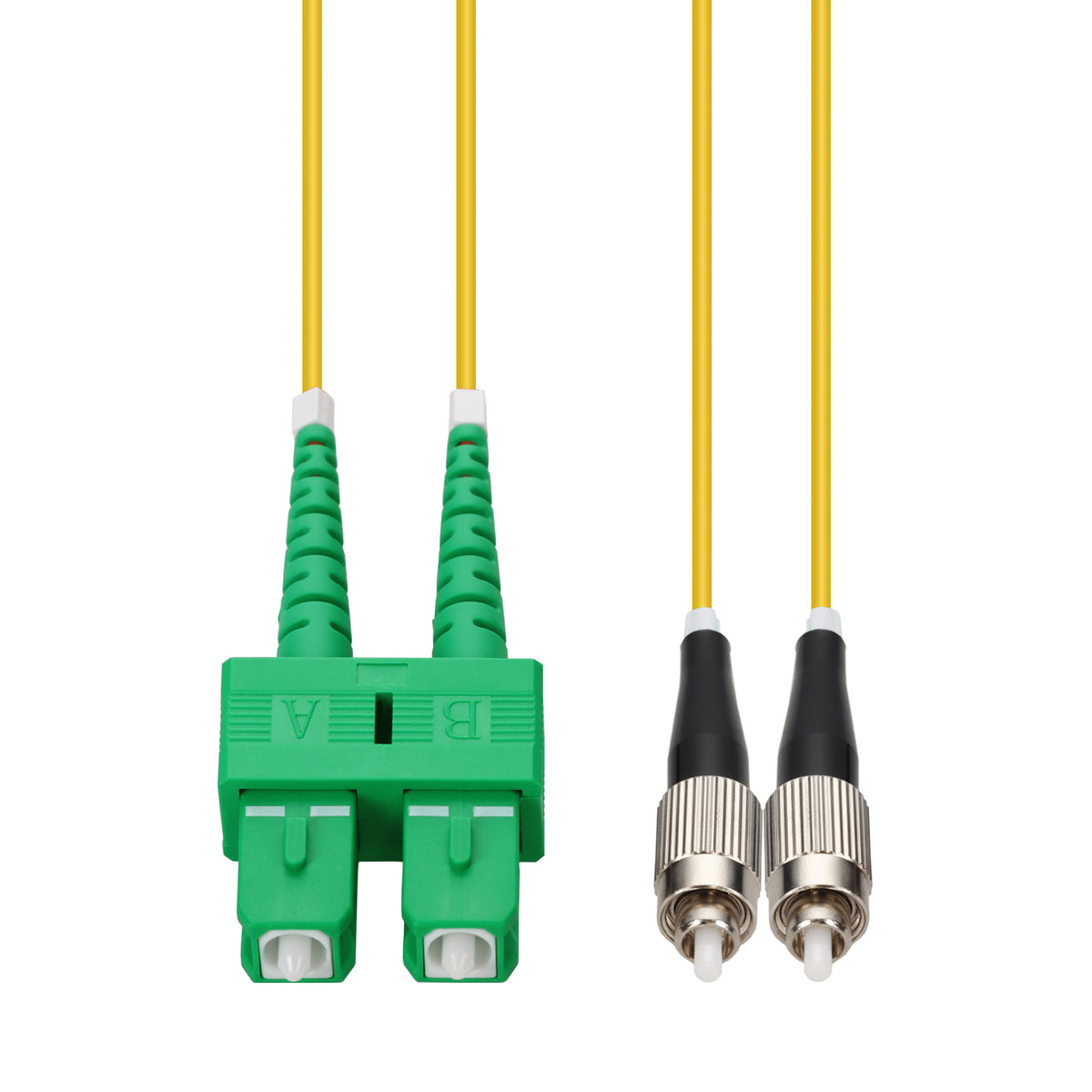  3m ASC to FC Yellow OS2 Duplex OFNR (Riser-Rated) SMF Fiber Patch Cable