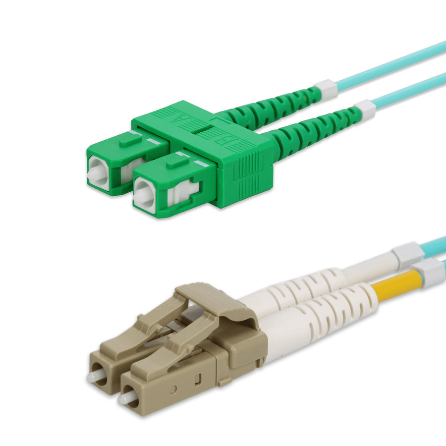  1m ASC to LC Aqua OM4 Duplex LSZH Fiber Patch Cable