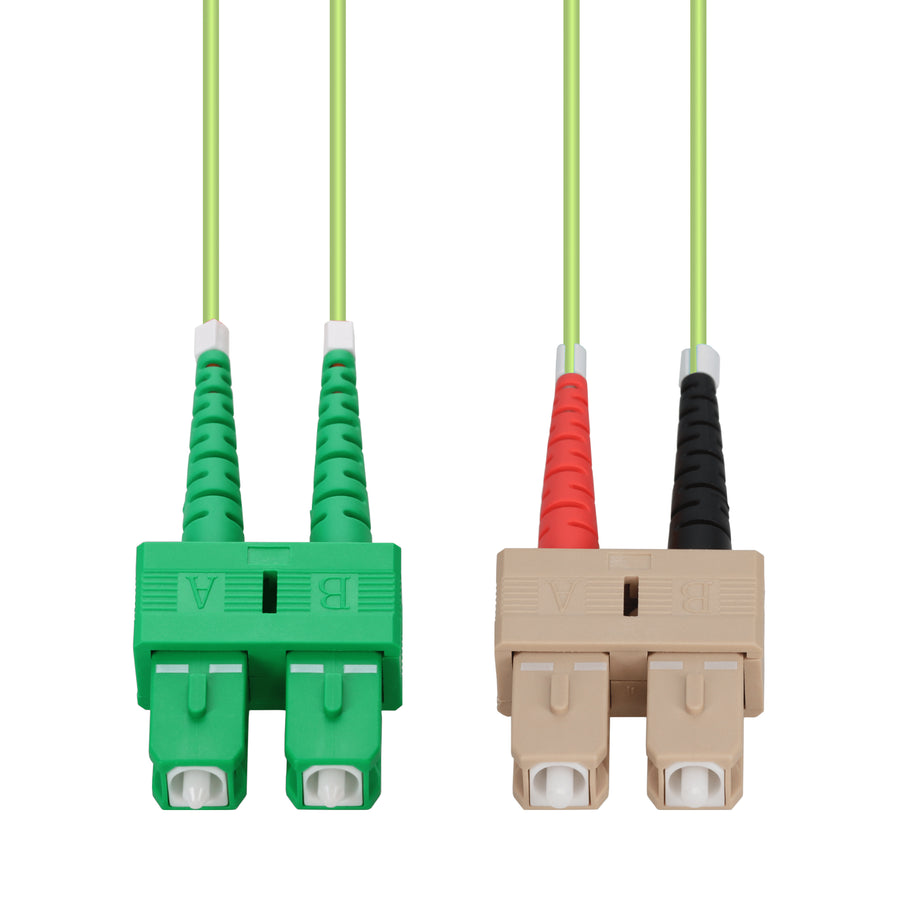  3m ASC to SC Lime Green OM5 Duplex OFNR (Riser-Rated) Fiber Patch Cable