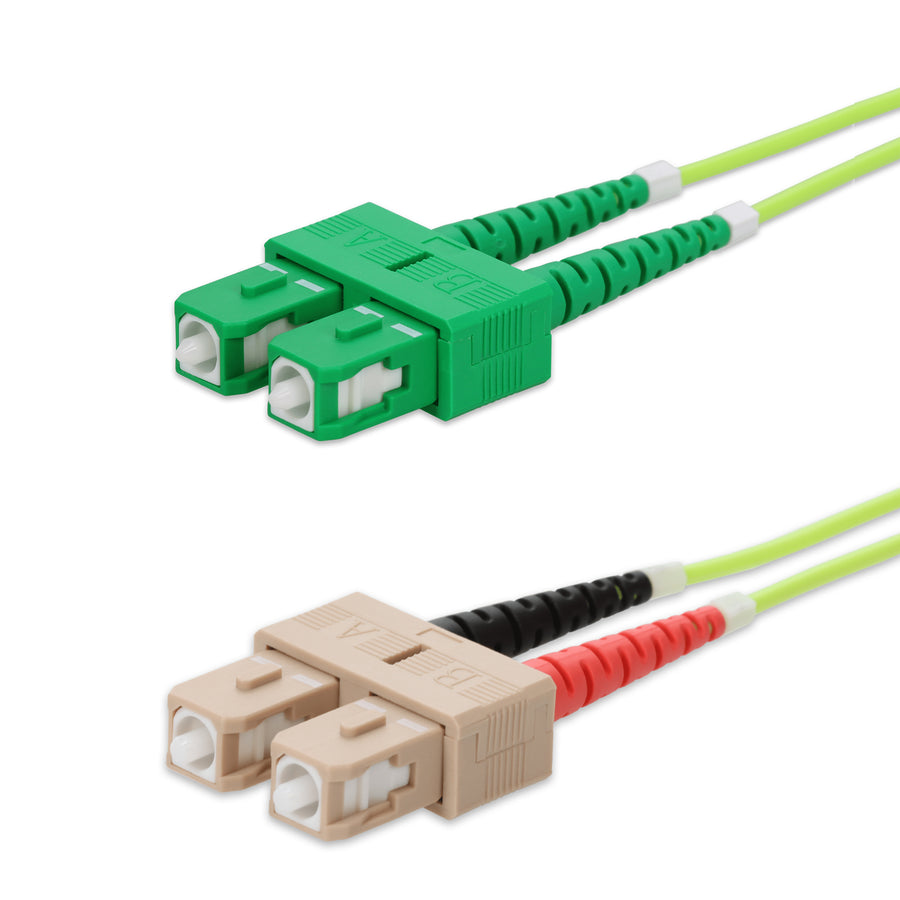  20m ASC to SC Lime Green OM5 Duplex OFNR (Riser-Rated) Fiber Patch Cable