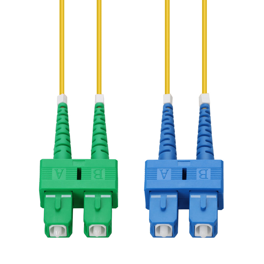  1m ASC to SC Yellow OS2 Duplex OFNP (Plenum-Rated) SMF Fiber Patch Cable