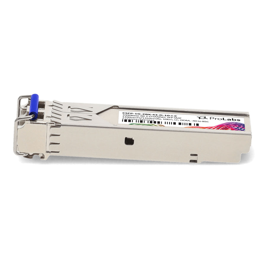 Prolabs MSA and TAA Compliant 1000Base-BX 2-Channel SFP Transceiver (SMF, 1490nmTx/1310nmRx, 10km, LC, DOM, -40 to 85C)