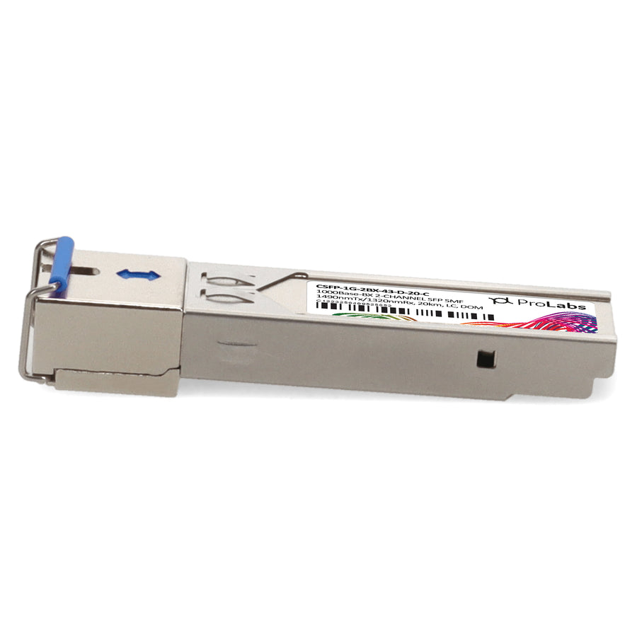 Prolabs MSA and TAA 1000Base-BX 2-Channel SFP Transceiver (SMF, 1490nmTx/1310nmRx, 20km, LC, DOM)