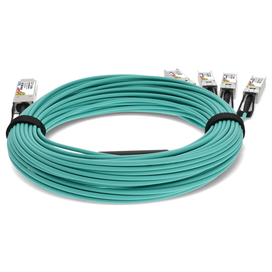 Prolabs Dell DAC-QSFP-4SFP-10G-30M Compatible TAA Compliant 40GBase-AOC QSFP+ to 4xSFP+ Active Optical Cable (850nm, MMF, 30m)