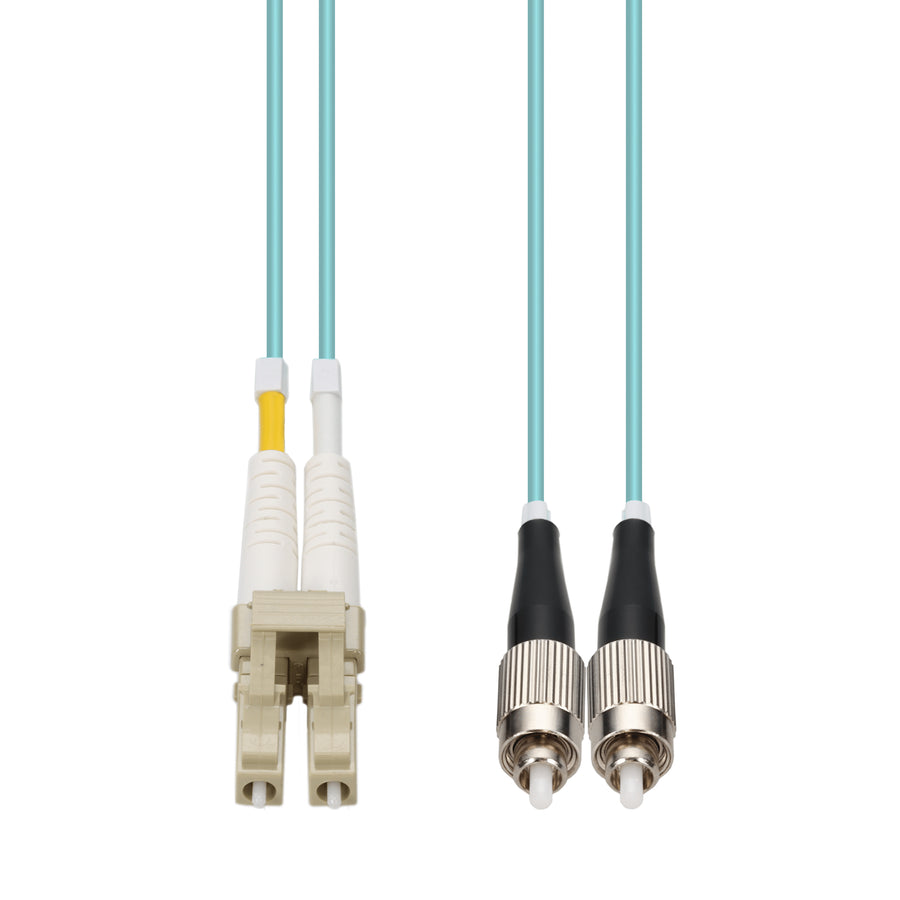  5m LC to FC Aqua OM4 Duplex LSZH Fiber Patch Cable