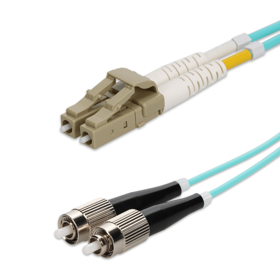  5m LC to FC Aqua OM4 Duplex LSZH Fiber Patch Cable