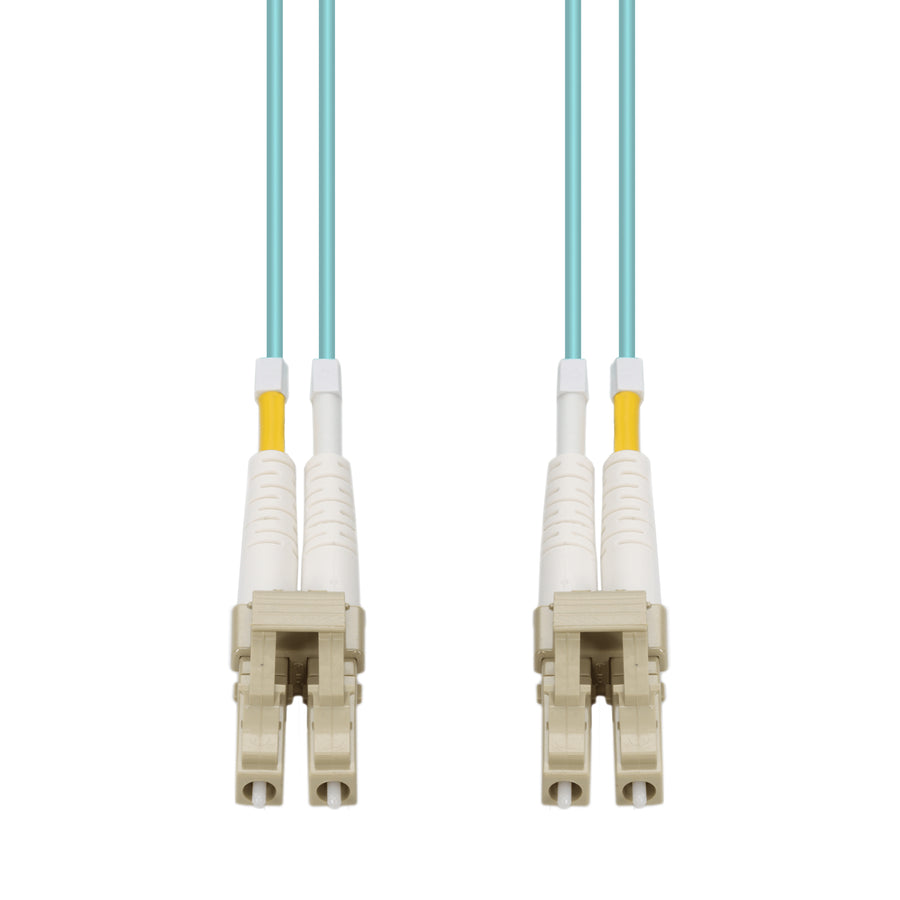  1.5m LC to LC Aqua OM3 Duplex OFNR (Riser-Rated) Fiber Patch Cable