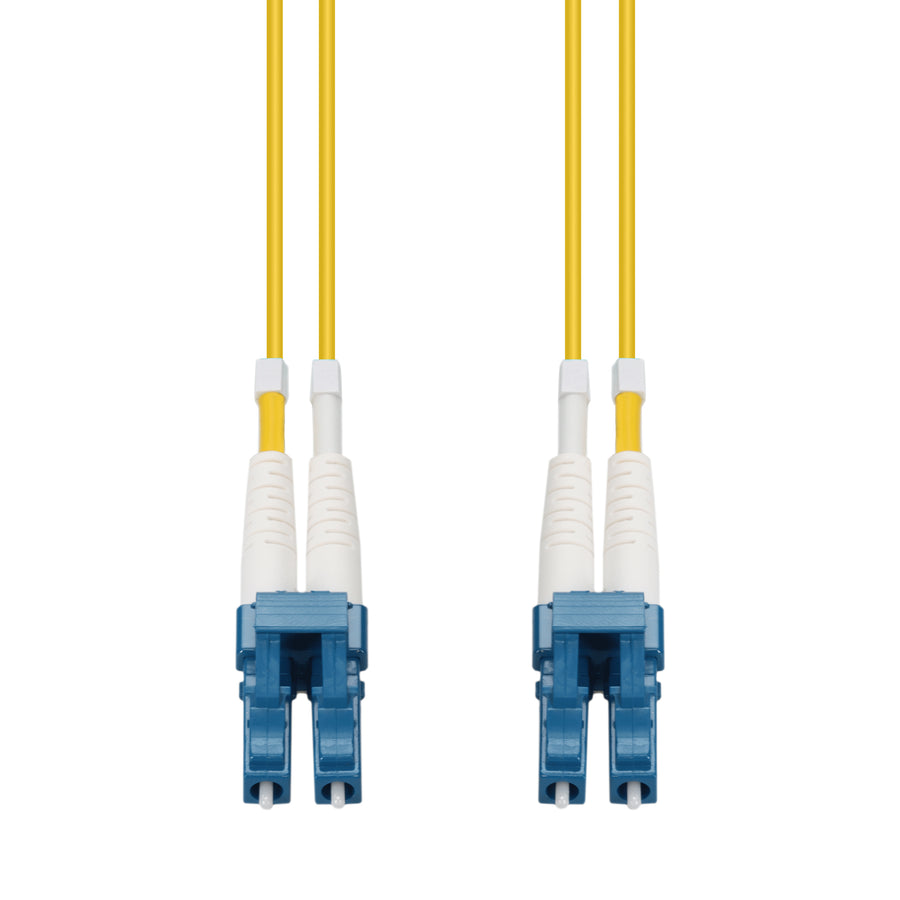  10m LC to LC Yellow OS2 Duplex OFNP (Plenum-Rated) SMF Fiber Patch Cable