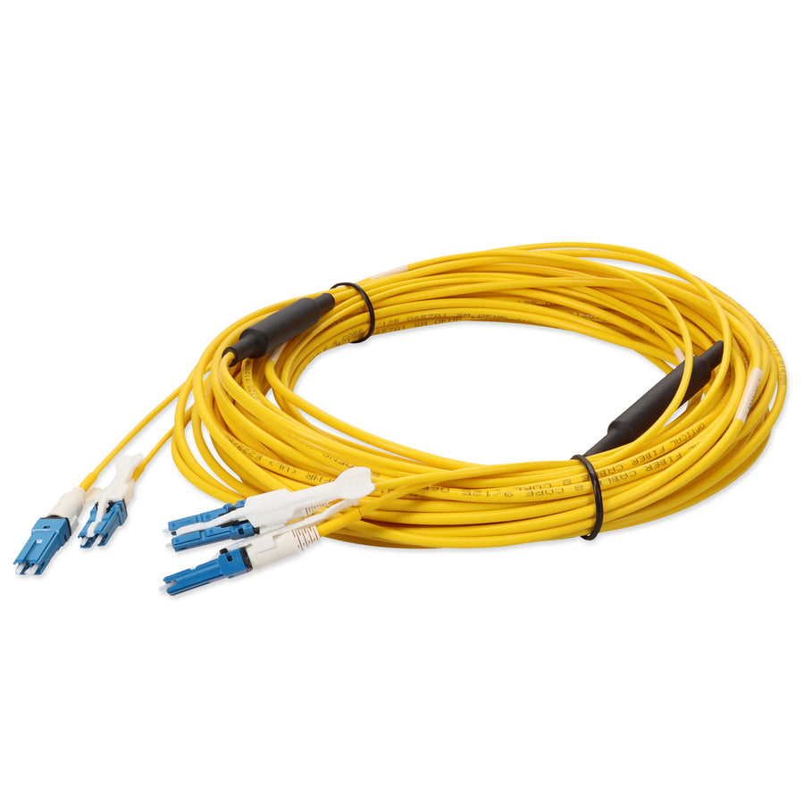  20m 2xCS to 2xCS Yellow OS2 Quadplex OFNR (Riser-Rated) SMF Fiber Outdoor Patch Cable