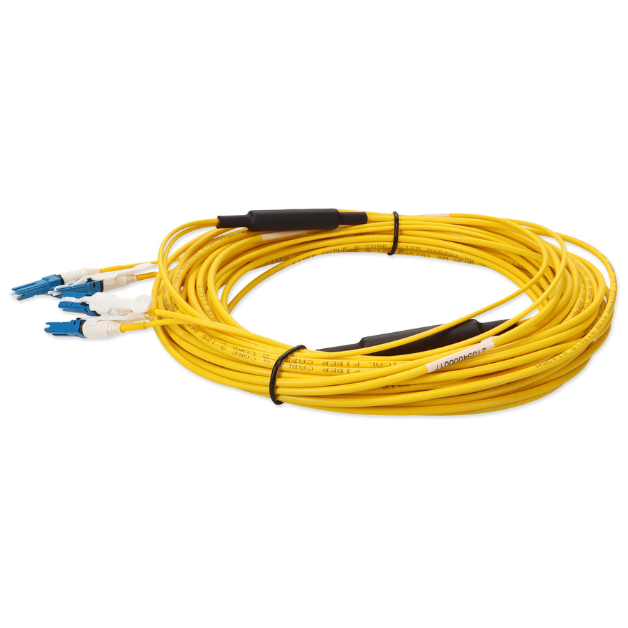  20m 2xCS to 2xCS Yellow OS2 Quadplex OFNR (Riser-Rated) SMF Fiber Outdoor Patch Cable