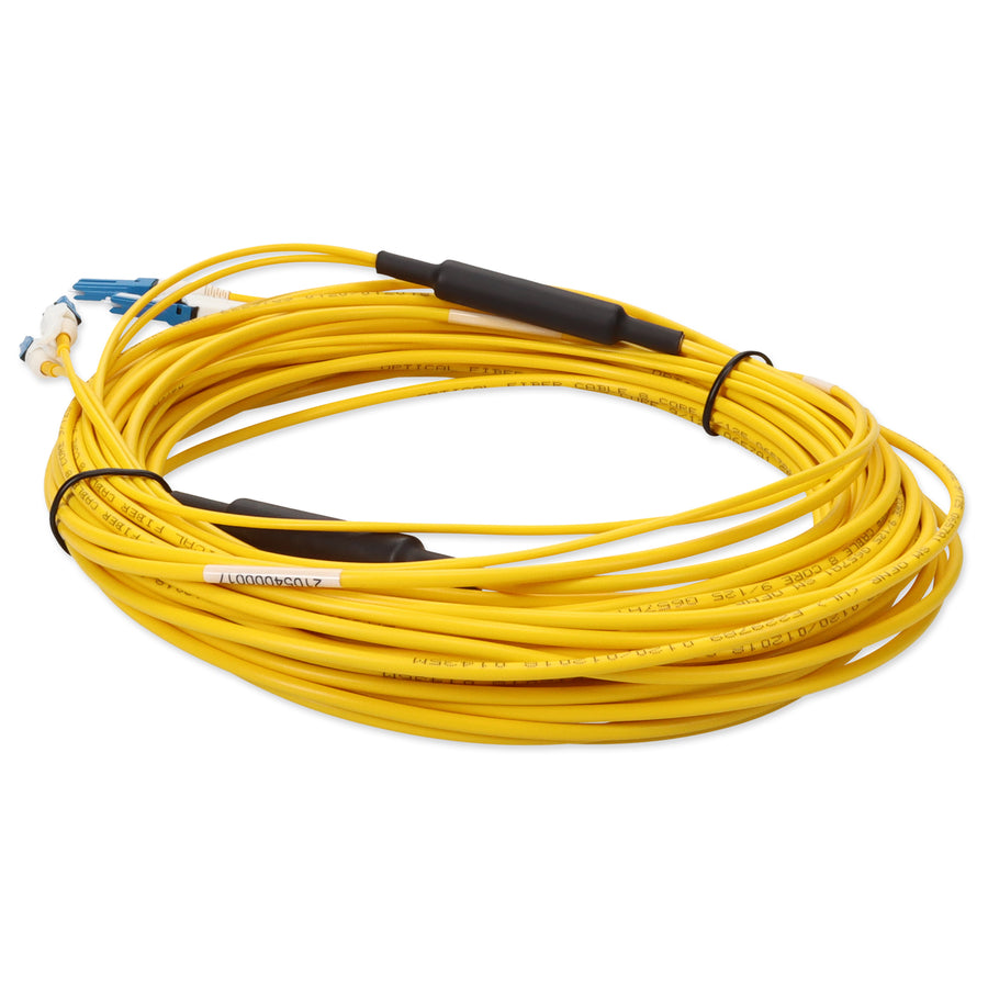  20m 2xCS to 2xCS Yellow OS2 Quadplex OFNR (Riser-Rated) SMF Fiber Outdoor Patch Cable