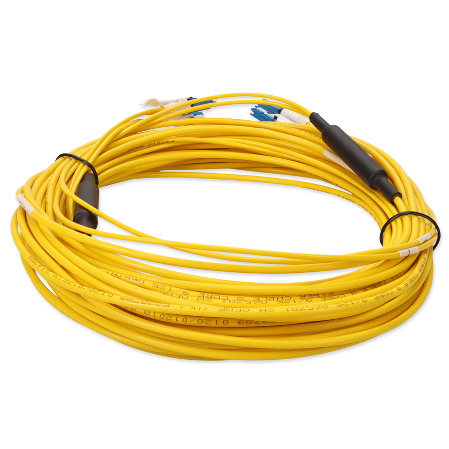  20m 2xCS to 2xCS Yellow OS2 Quadplex OFNR (Riser-Rated) SMF Fiber Outdoor Patch Cable